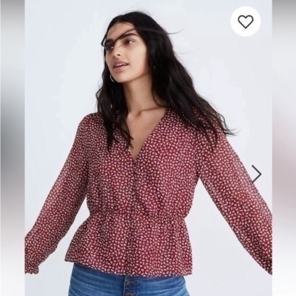 Madewell Overture Peplum Blouse in Ditsy Flowers